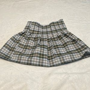 Blue and tan and brown plaid skirt in size s
